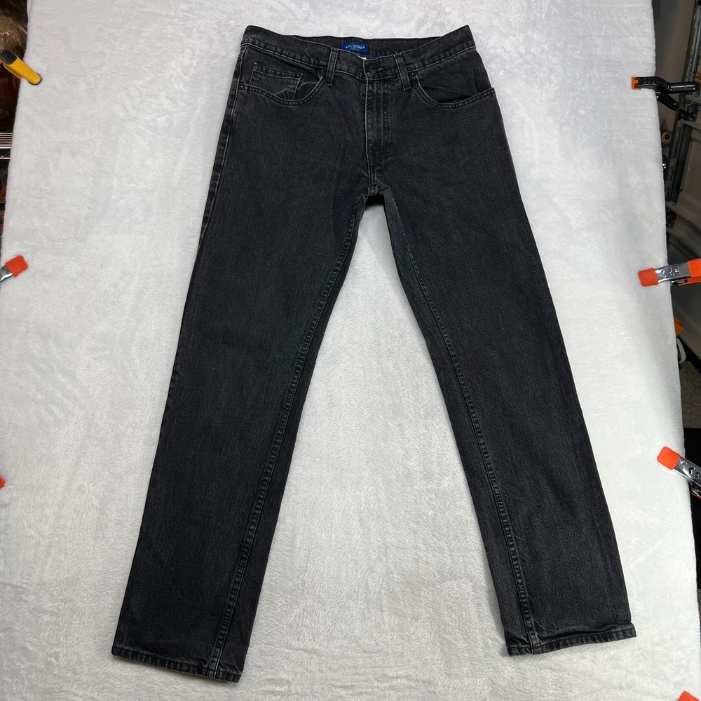 Arizona Jeans Co. Slim Jeans Men's Black Denim Classic Straight Zip Fly - 31X30